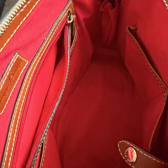 Dooney & Bourke Blue and Brown Leather Satchel - Picture 10 of 13